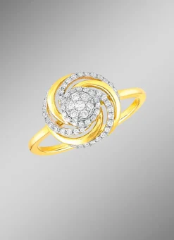 Interessanter Damenring mit 7 Brillanten und 49 Diamanten