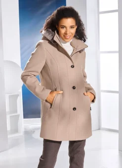 Jacke mit abnehmbarem Kubstpelz-Besatz