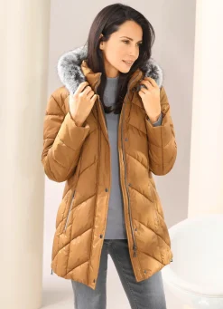 Jacke mit abnehmbarem Kunstpelz-Besatz