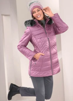 Jacke mit abnehmbarem Kunstpelz-Besatz