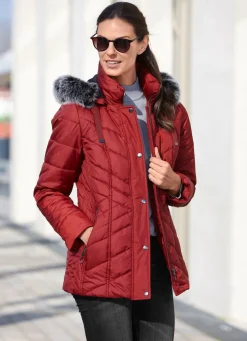 Jacke mit abnehmbarem Kunstpelz-Besatz