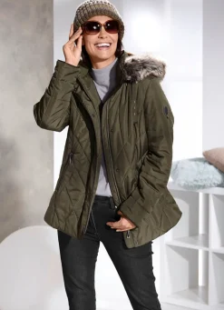 Jacke mit abnehmbarer Kunstpelz-Besatz