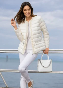 Jacke mit dekorativer Perlenzier