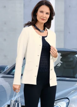 Jacke mit durchgehender Knopfleiste