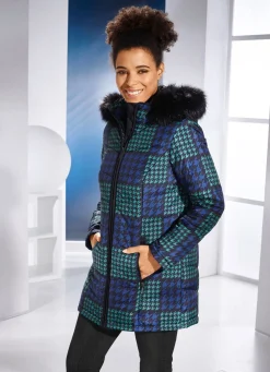 Jacke mit Hahnentritt-Dessin