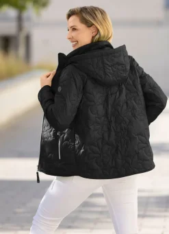 Jacke mit lasergesteppten Blütenmotiven