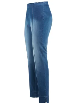 Jeans mit abgesteppten Biesen
