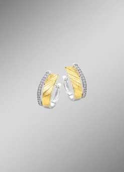 Klappcreolen in Bicolor mit synth. Zirkonia