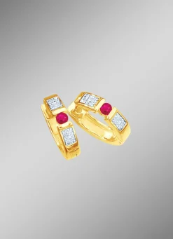 Klappcreolen mit Rubin und Diamanten