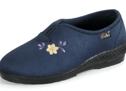 Klassische Damen-Hausschuhe, Weite H, mit Stickerei
