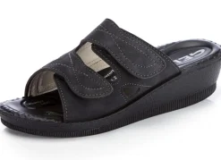 Klassische Damen-Pantoletten, Weite H, mit elastischem Material