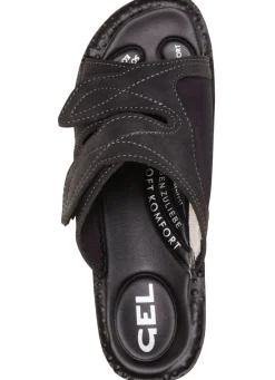 Klassische Damen-Pantoletten, Weite H, mit elastischem Material