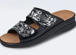 Klassische Damen-Pantoletten, mit herausnehmbarem Fußbett