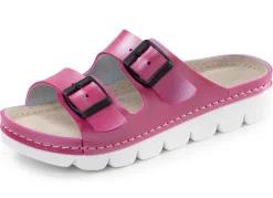 Klassische Damen-Pantoletten, mit verstellbaren Schließen