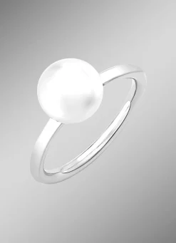 Klassischer Damenring mit Süßwasser-Zuchtperle