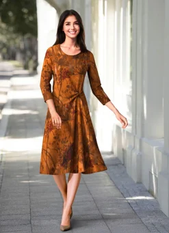 Kleid mit farbbrillantem Druck