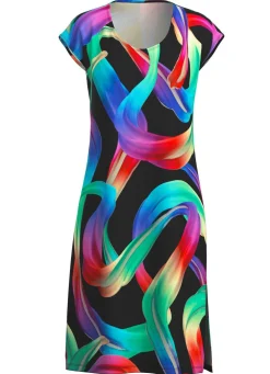 Kleid mit farbbrillantem Druckdessin