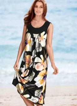 Kleid mit farbbrillantem Druckdessin