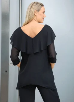 Kombination, 2 tlg. mit funkelnden Zierperlen