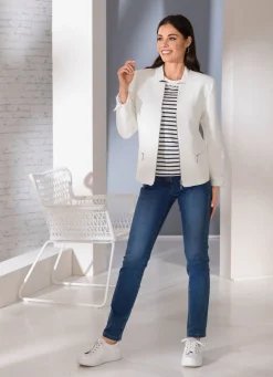 Kurzblazer mit Reißverschlusstaschen