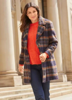 Kurzmantel im Karo-Dessin