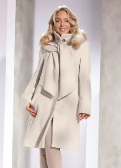 Kurzmantel mit abnehmbarem Schal