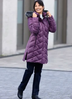 Kurzmantel mit abnehmbarem Kunstpelz-Besatz