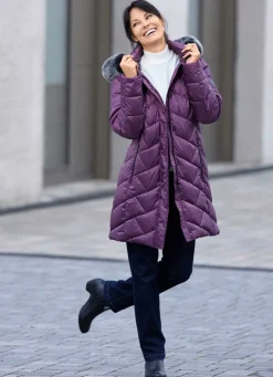 Kurzmantel mit abnehmbarem Kunstpelz-Besatz