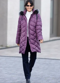 Kurzmantel mit abnehmbarem Kunstpelz-Besatz