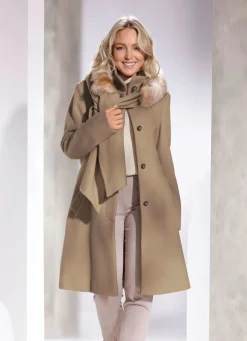 Kurzmantel mit abnehmbarem Schal