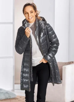 Kurzmantel mit seitlicher Längssteppung