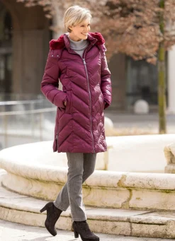 Kurzmantel mit Zickzack-Stepp