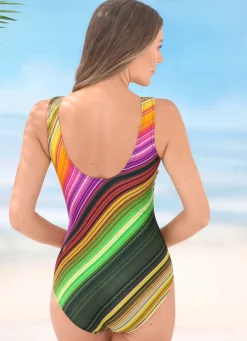 Laurina Badeanzug mit Außenträgern und Halbkorsage