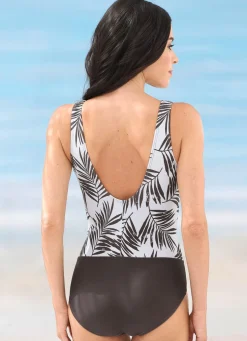 Laurina Badeanzug mit Raffungen und Halbkorsage