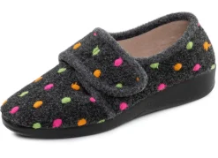 Laurina, klassische Damen-Hausschuhe, mit Klettverschluss