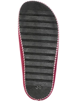 Laurina, klassische Damen-Hausschuhe, Weite G, mit gemusterter Bordüre