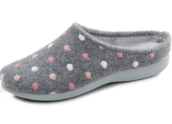 Laurina, klassische Damen-Hausschuhe, mit Pünktchen-Stickerei