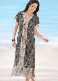 Laurina Kleid aus Viskose, mit Spitzenbesatz