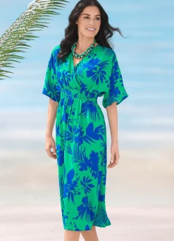 Laurina Kleid mit überschnittenem V-Ausschnitt