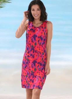 Laurina Kleid mit farbbrillantem Druckdessin, ärmellos