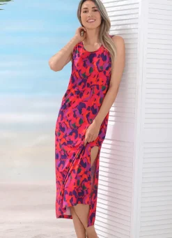 Laurina Kleid mit farbbrillantem Druckdessin, ärmellos