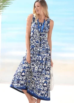 Laurina Kleid mit farbbrillantem Druckdessin, ärmellos