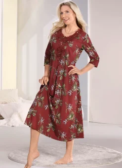 Laurina Nachthemd, knöchellang mit großzügiger Motivspitze