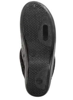 Laurina Pantoffel aus changierendem Cord-Material mit Filzbesatz