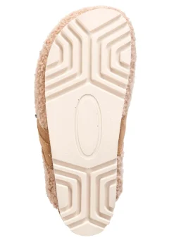 Laurina Pantoffel aus weichem Plüsch mit Veloursbesatz