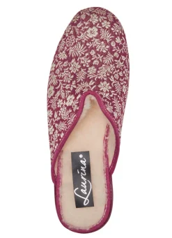 Laurina Pantoffel mit Blumen-Stickerei