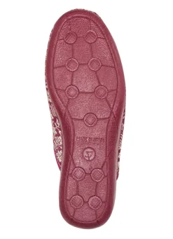 Laurina Pantoffel mit Blumen-Stickerei