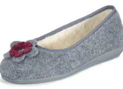Laurina, warme Damen-Hausschuhe, mit Schurwolle