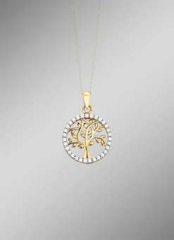 Lebensbaum-Anhänger mit Zirkonia