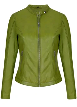 Lederjacke mit Stehkragen